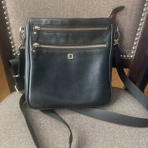 Lodis Black Pebble Leather Crossbody Bag